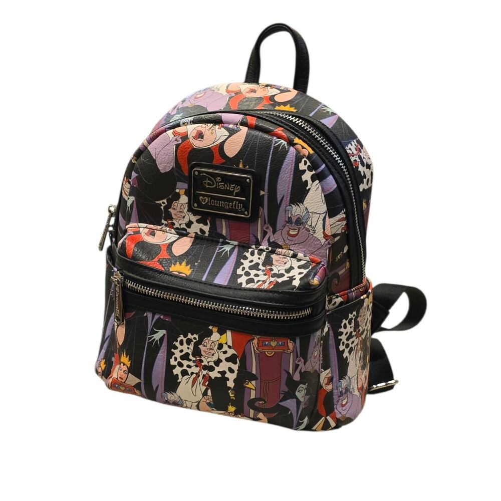 Loungefly Disney Villains Mini Backpack Cruella, Ursula, Maleficent, Evil Queen
